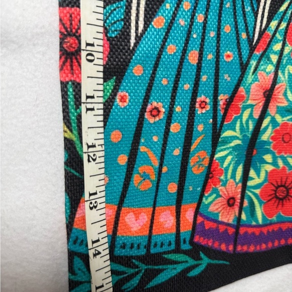 New Light Weight Colorful Floral Skeleton - Dios de Los Muertos Tote Bag - Picture 4 of 7